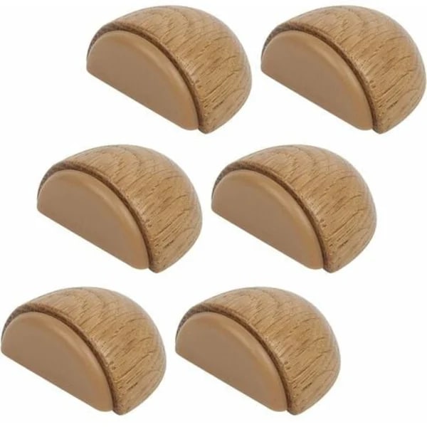 Wooden door stop set of 6 door stops - Self-adhesive wooden door stops for floors and parquet