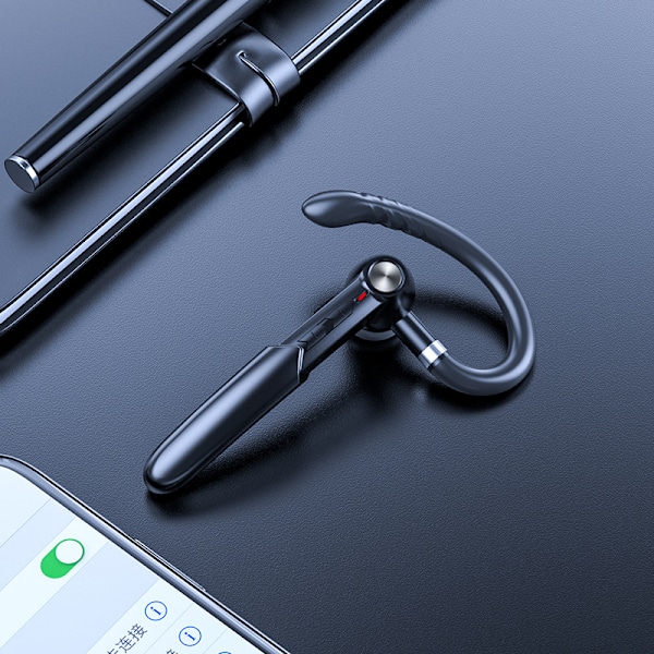 Simpelt Bluetooth Headset med Drejelig Ørekrog, Trådløst Headset til Erhverv, Håndfrit Headset, Lang Standbytid, Sort【mo】