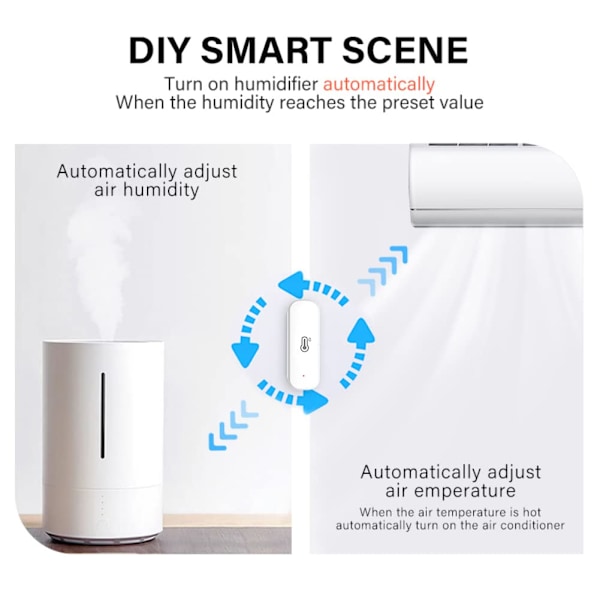 WiFi Tuya Smart temperatur- och fuktighetssensor, WiFi-rumstermometer och hygrometer