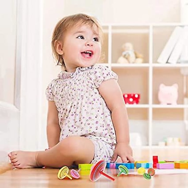 Anhao Puinen Pyörivä Hyrrä, 30 kpl Pyöriviä Hyrräleluleluja Lapsille, Mini Pyörivä Katto Väri Gyro (satunnainen väri)