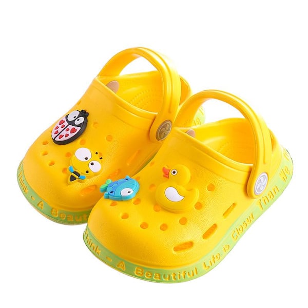 Kids Boys Girls Summer Sandals Cartoon Character Slippers Kids Flat Summer Sandals Yellow