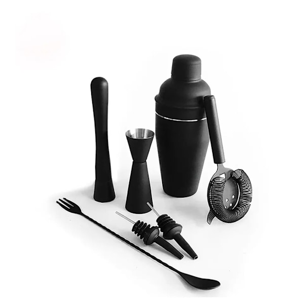 Cocktail Shaker Set - Matt Svart - Rostfritt Stål