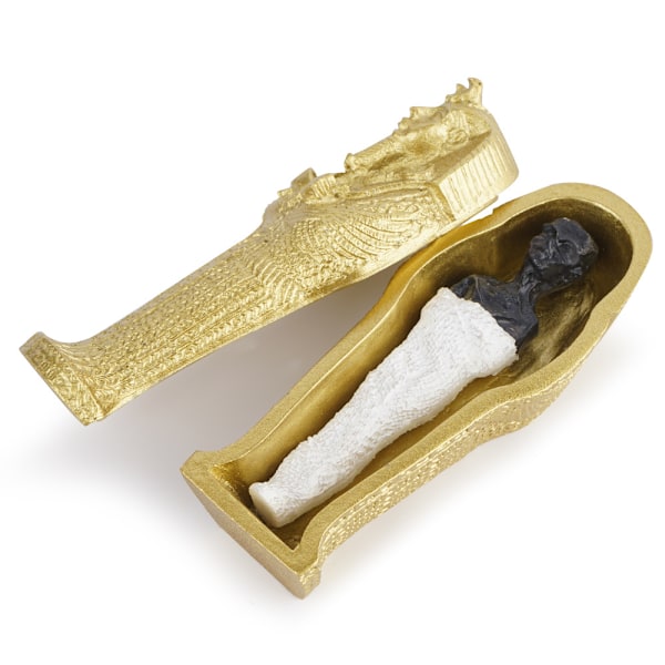 Guld Akvarium Mumie Guld Kista Dekorationer Egypten Fisk Reptil Sköldpadda Tank Dekor Ornament Husdjur{DH}