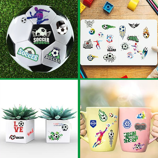 20 Ark Fotbollstatueringar för Barn, Självlysande Fotbollstatueringar för Pojkar, Temporära Tatueringar för Barnkalas, Fotbollskalas