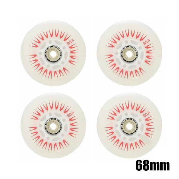 4 st Blinkande Inlineshjul 90A LED-belysning Skridskohjul 80 76 72 68 Flerfärgade 72mm Multicolor