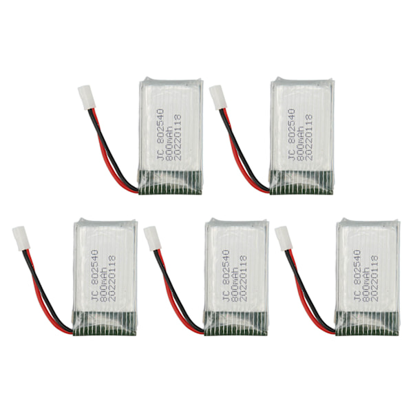 5 stk. 802540 800mAh RC Drone Batteri Bærbar RC UAV Reserve Batteri Tilbehør til SYMA X5C X5C 1 X5 X5SC X5SW M68 K60