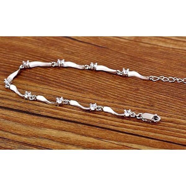 925 sterling sølv armbånd laget med glitrende hvit cubic zirconia for kvinner og jenter