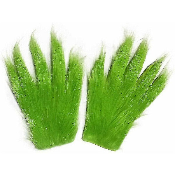 Julegrinch Full Hode Latex Maske Julehatt Monster Voksenhansker The Grinch Christmas gloves