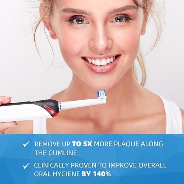 Elektriske tannbørstehoder, erstatningshoder, erstatningsbørstehoder for Oral B, 8 tannbørster e{DH}