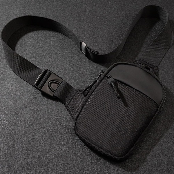 Slyngeveske, vanntett brystveske for menn og kvinner, mini pustende crossbody skulderveske med glidelås, lett skulderveske ryggsekk