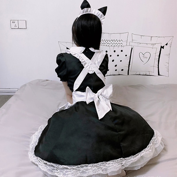 Ny Sexy Lolita Maid Kjole Søt Hul Katt Dame Jenter Kjole Anime Cosplay Kostyme S-3xl XXXL