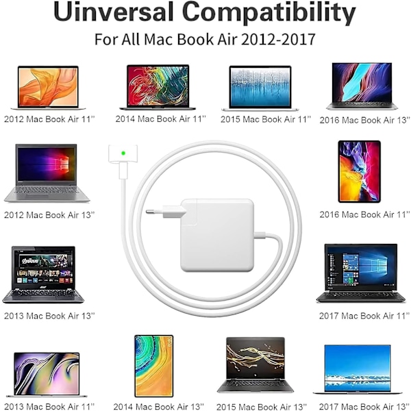 Laddare för Mac Book Pro Modell A1424 A1398 A1425 A1502 A1435 A1465 85W T-Tip