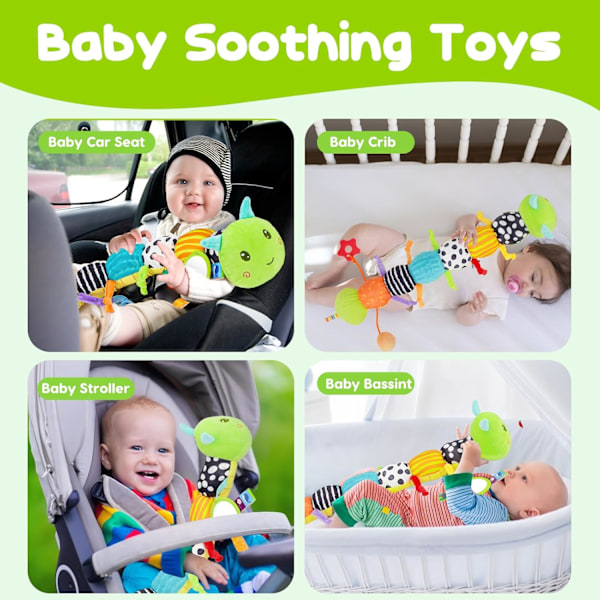 Baby Sensory Leksaker 0-3 Månader Musikdjur Plyschlarv Leksak Baby Spegel Rassel 6-12 Månader Pojke Flicka Nyfödd Födelsedagspresent
