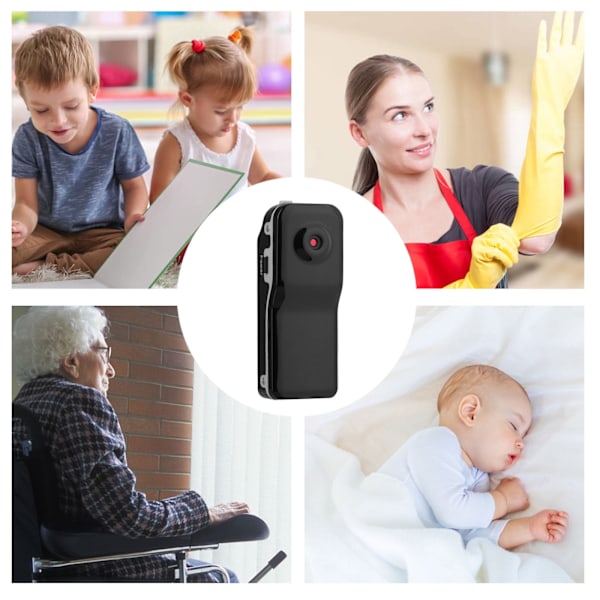 MD80 Portabel Super Mini Webbkamera DV DVR HD Kamera Nanny Cam Videokamera Ljudinspelare med Clip-On Adapter Stöd För Webbkamera Hjälm Cykel