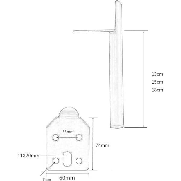 Pieces Oblique Table Legs Metal Cabinet Legs, Cone Furniture Legs, Gold, 15cm Height, Non-Slip Silent Base for Sofas, Tables and Other Furniture