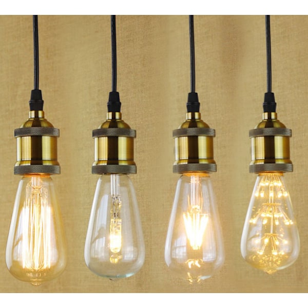 Vindue lamper med ledning 80 cm, E27/maks 60W, 4 stk.