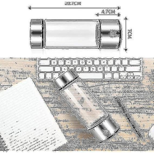 Vätegenerator Vattenflaska, Riktig Molekylärt Väteberikat Vattengenerator Joniserare Maker Maskin-yzy-hao