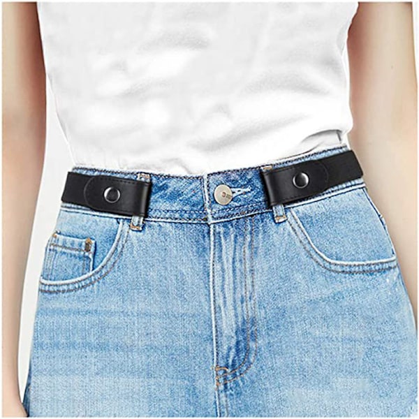 2 stycken ny smal elastisk osynlig bälte enkel lat bälte tjockt elastiskt bälte (svart 100cm){DH}