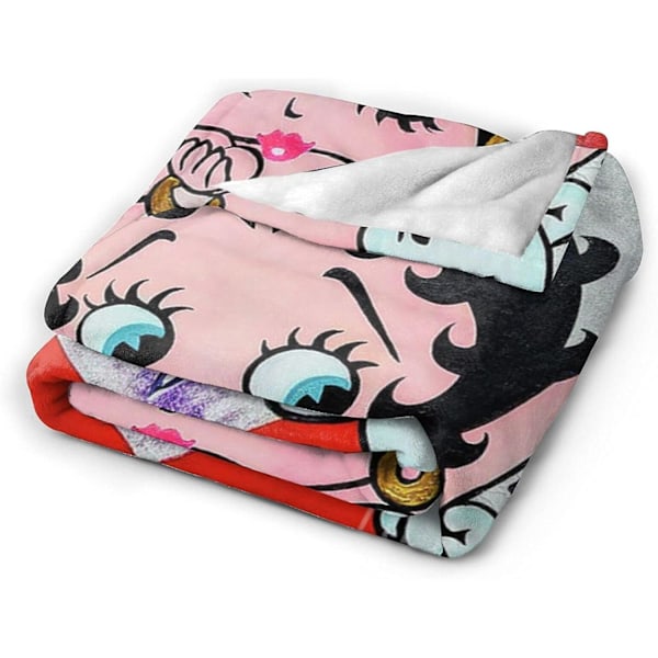 Betty Boop -fleecepeitto, Queen-koko - Pehmeät ja pörröiset peitot ja heitot kaikille vuodenaikoille, pehmeä, pörröinen, lämmin flanelli, plushipeitto sohvalle, sänkyyn, jouluun 80x60in 200x150cm