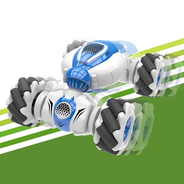2.4GHz Fjernkontroll 4WD Stuntbil - Gestkontroll RC Stuntbil med LED-lys, Musikk Effekt, Leke for Barn - WELLNGS Green