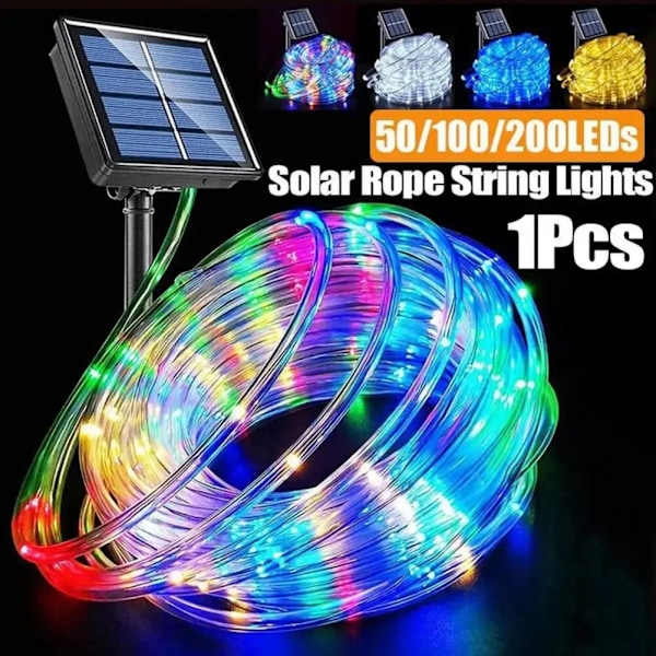 7m/12m/22m 8 Indstillinger Solcelle Lys Kæde Multifunktionelle Vandtætte Lys til Haver Terrasser Blåt Lys 7m Blue Light