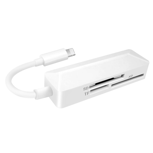 Mini Hukommelseskortlæser 3 i 1 Kortlæser Ios8Pin Kortlæser TFSD XD 3 i 1 Kortlæser til Bærbar Telefon Tablet