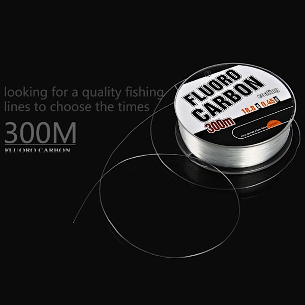 300M FluoroCarbon fiskesnøre Stærk tråd DIA.-0.35MM Dia.-0.35mm