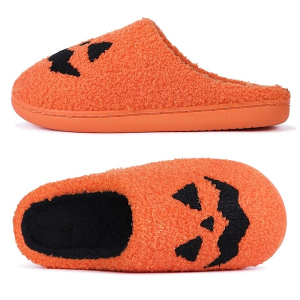 Halloween-tøfler med gresskarmotiv, størrelse 43-44 43-44