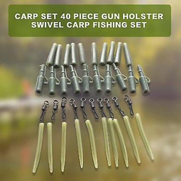 40st Karpfiske Tillbehör med Säkerhets Lead Clips & Snabbkopplings Lekanden för Sötvatten Saltvatten Fiske ( )