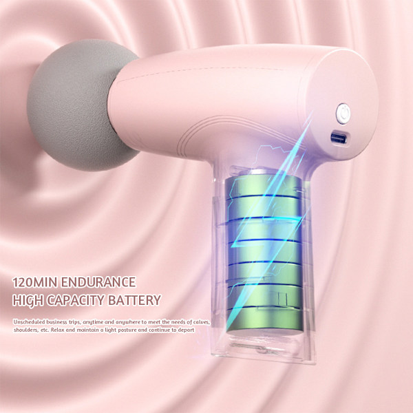 Mini Kannettava Fascia Lihashierontalaite USB-lataus Lihasten rentoutukseen kivunlievitykseen Pink