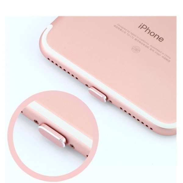(Rosa) 4 støvdeksel, kompatibel med iPhone 11, 12 Anti-støv ladekabeldeksel kompatibel med iPhone 11, 12, Pro, Max/X/XS/XR, 7, 8 Plus, iPad Mini/Air