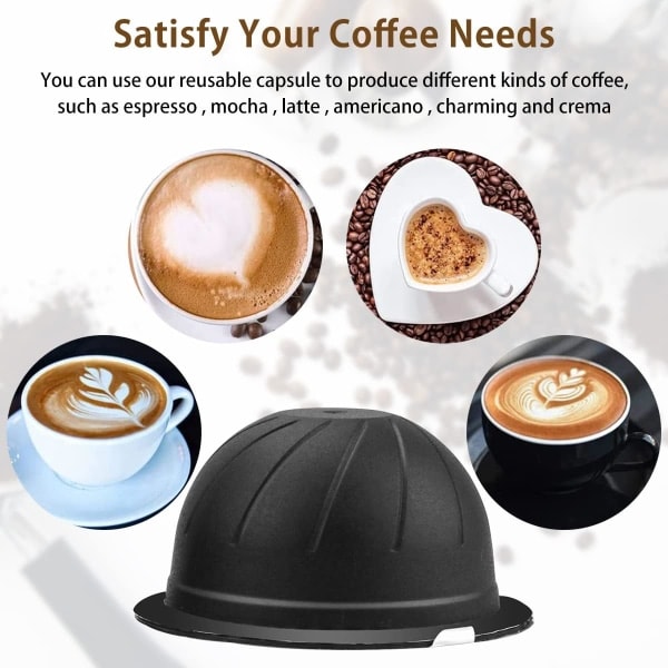 5 gjenbrukbare kapsler 230 ml påfyllbare Vertuo kaffekapsler kaffekapsler kopp