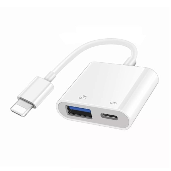 USB Naaras OTG-sovitin iPhonelle ja iPadille latausportilla