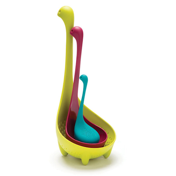 Alla tre Nessie i ett, nylon, sil, soppsked, teinfuser, blå, lila, grön (3 st)
