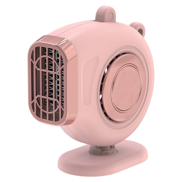 Bærbar Bilvarmer Sikkerhed Energibesparende Selvklæbende 360-Graders Roterende Bilvarmer 2 i 1 Afrimer Afdugger Pink 24V pink