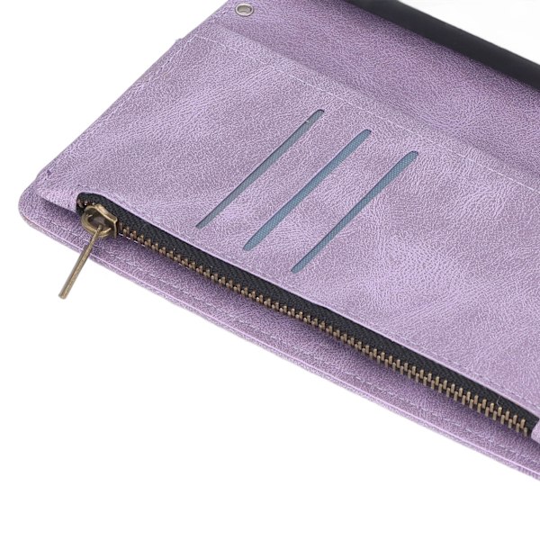Wallet etui med magnetisk lukning, flip etui med kortholder og indbygget stativ til Galaxy S21 Ultra Lilla