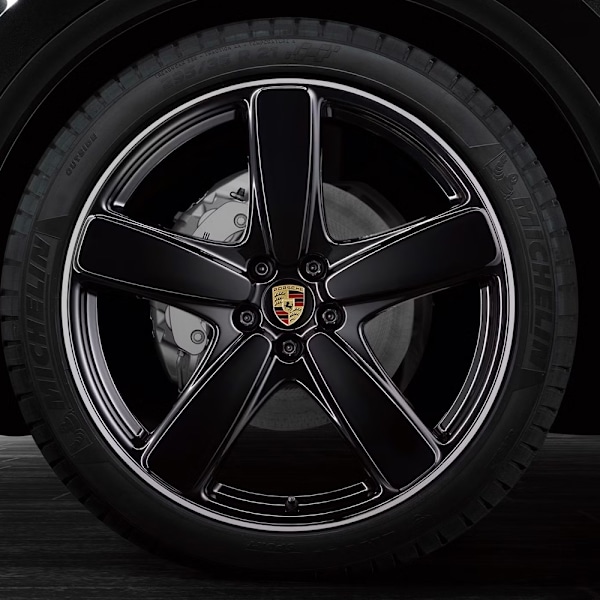 4-Pack - Porsche Centrumkåpor / Hjulnavemblem - Bil 95 75mm Black