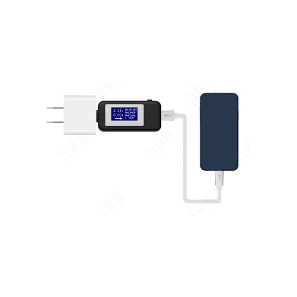 USB C Power Meter Monitor Multifunksjonell USB Tester Lader