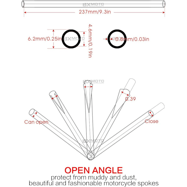 72 stk/pakke Universal hjul felg eikebeskytter eikeinnpakning motocross eikeskinn felger for dirt bike terrengsykkel motorsykkeldekorasjon (grønn, 23,7 cm)