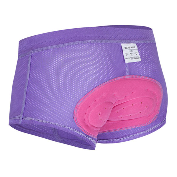 Sykkelundertøy for kvinner, 4D polstret sykkelshorts sykkel sykling ridning underbukser MTB fjell, 100% ny lilla Purple S