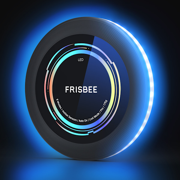 Genopladelig LED Frisbee - 16 millioner farver RGB - Smarte tilstande - Automatisk tænding - Sjov gave til jul, fødselsdag og camping blue