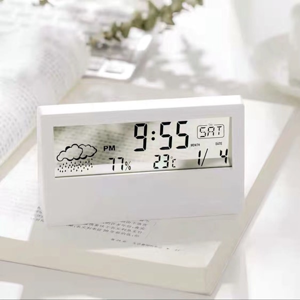 Transparent skärm Väderstation Väderklocka Hygrometer för inomhusbruk