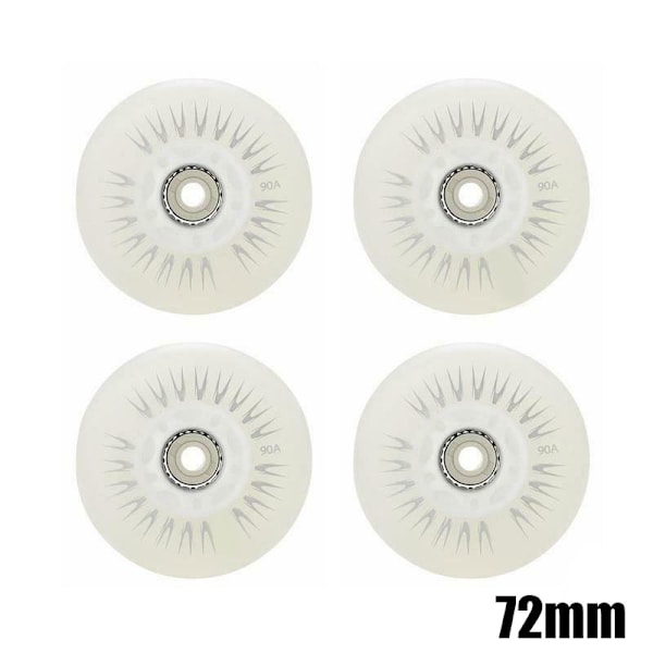 4 stk. Flash Inline Skate Hjul 90A LED Lysende Skatehjul 80 76 72 68 Flerfarget 72mm Multicolor