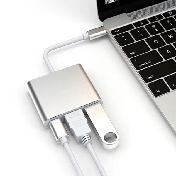USB-C HUB Adapter Type-C til USB HDMI-kompatibel 4K Adapter Conne