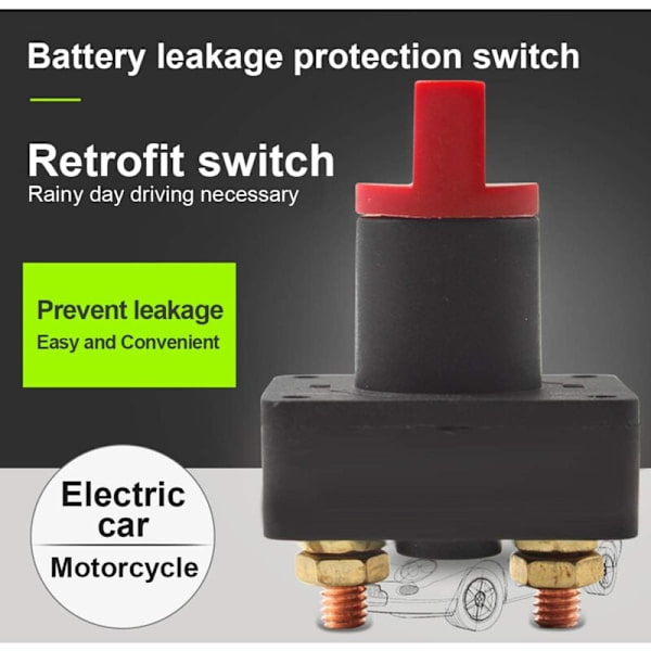Batteribrytare, 300 A, strömavstängningsbrytare, universell roterande brytare, batterifrånskiljare för bil, båt
