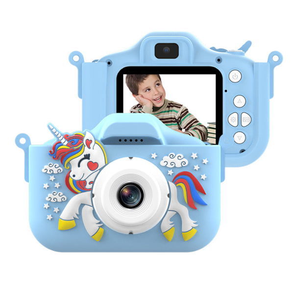 Lasten kamera, jolla voi ottaa valokuvia ja videoita, mini kamera syntymäpäivälahja, pieni järjestelmäkameran pikakamera blue