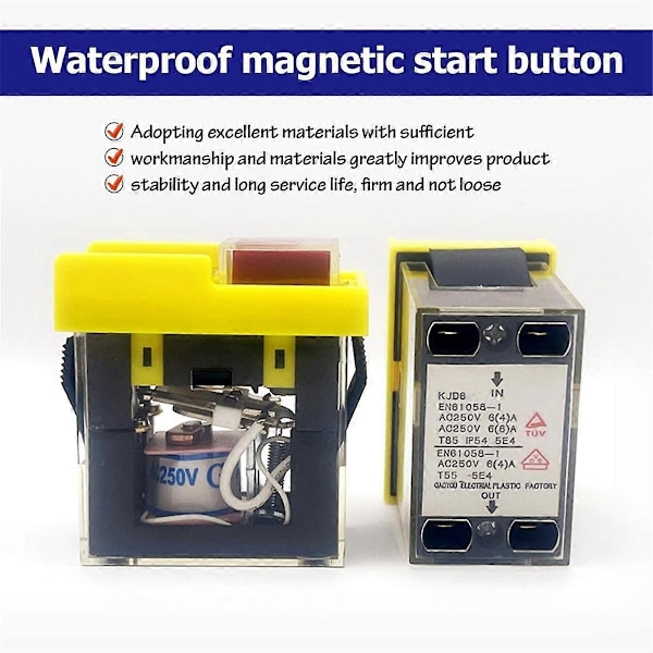 Kjd6 5E4 250V 6A Universell Säkerhetsbrytare: Elektromagnetisk Vattentät, Skydd Mot Strömavbrott Verktygsbrytare, Startknapp-WELLNGS