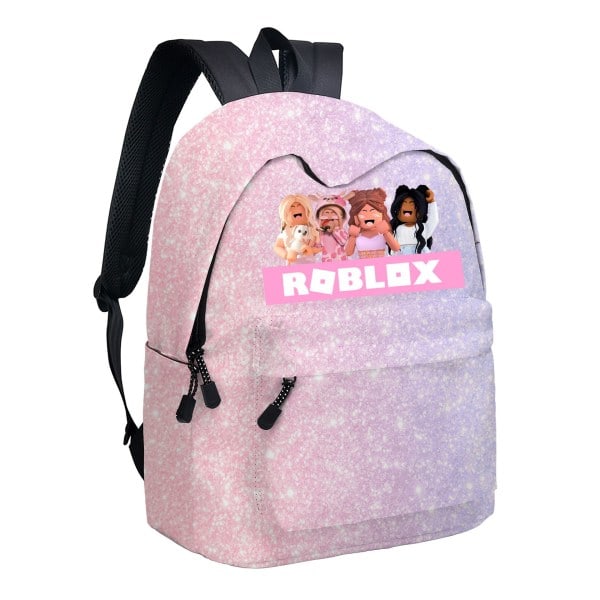 Uusi oppilaskoululaukku uusi sarjakuva roblox-peli perus- ja lukiokoululaukku lasten reppu-D4ROBLOX pinkki