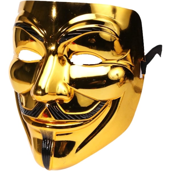 Halloween Vendetta Maske, Masquerade Karnevalsmaske Unisex Erwachsene Partyzubehör Cosplay Golden