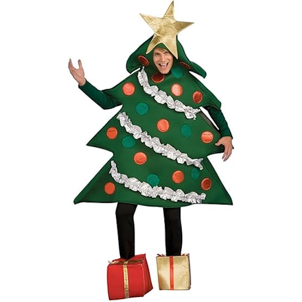 Adult Christmas Tree Costume With Present Shoe Covers